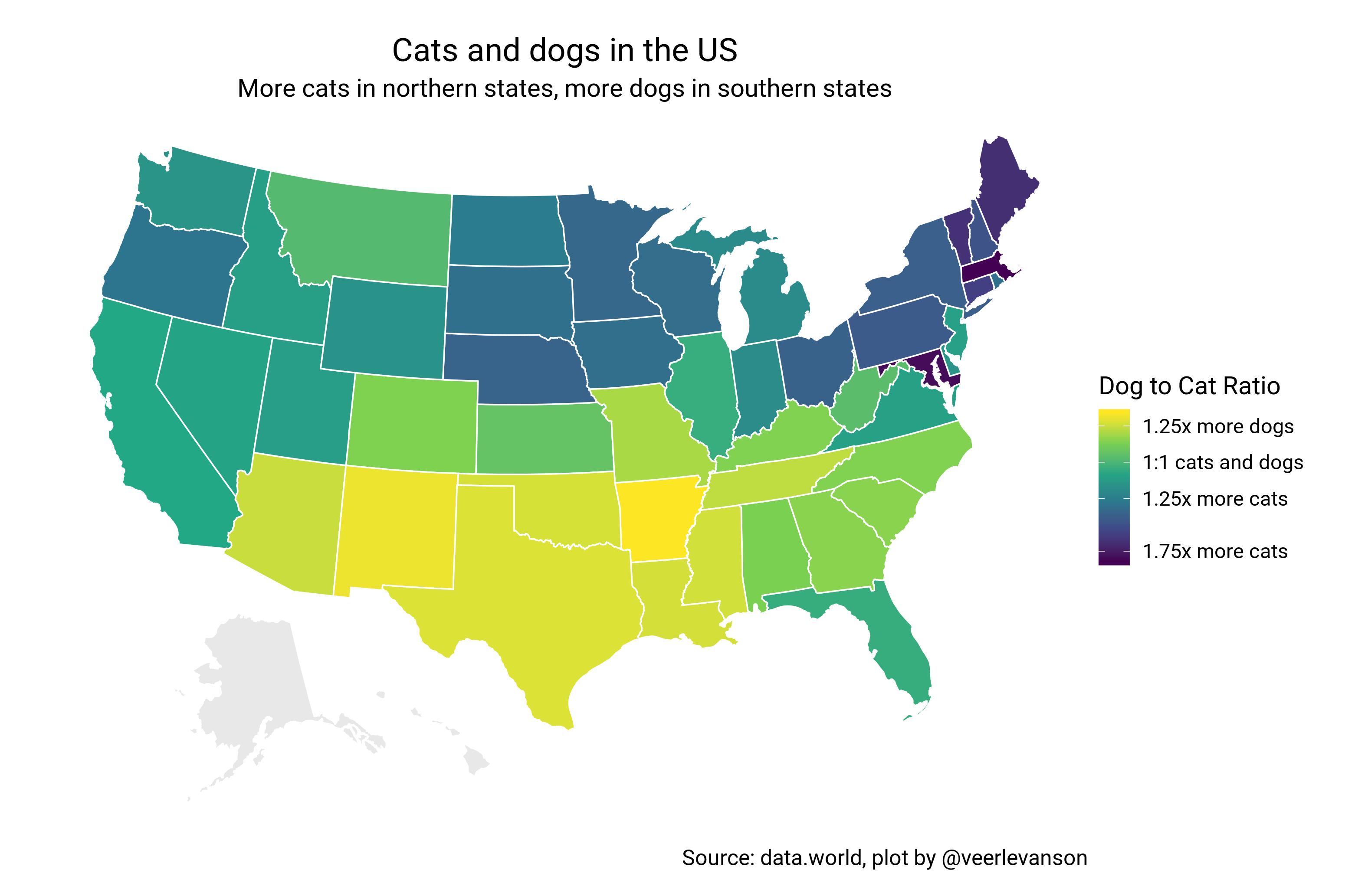 Cats and dogs in the US - Tidy Tuesday week 24
